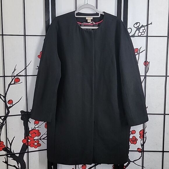 J.Crew Collarless  Wool Duster Coat - Picture 2 of 8